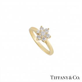 Tiffany & Co Yellow Gold Diamond Flower Ring 0.47ct